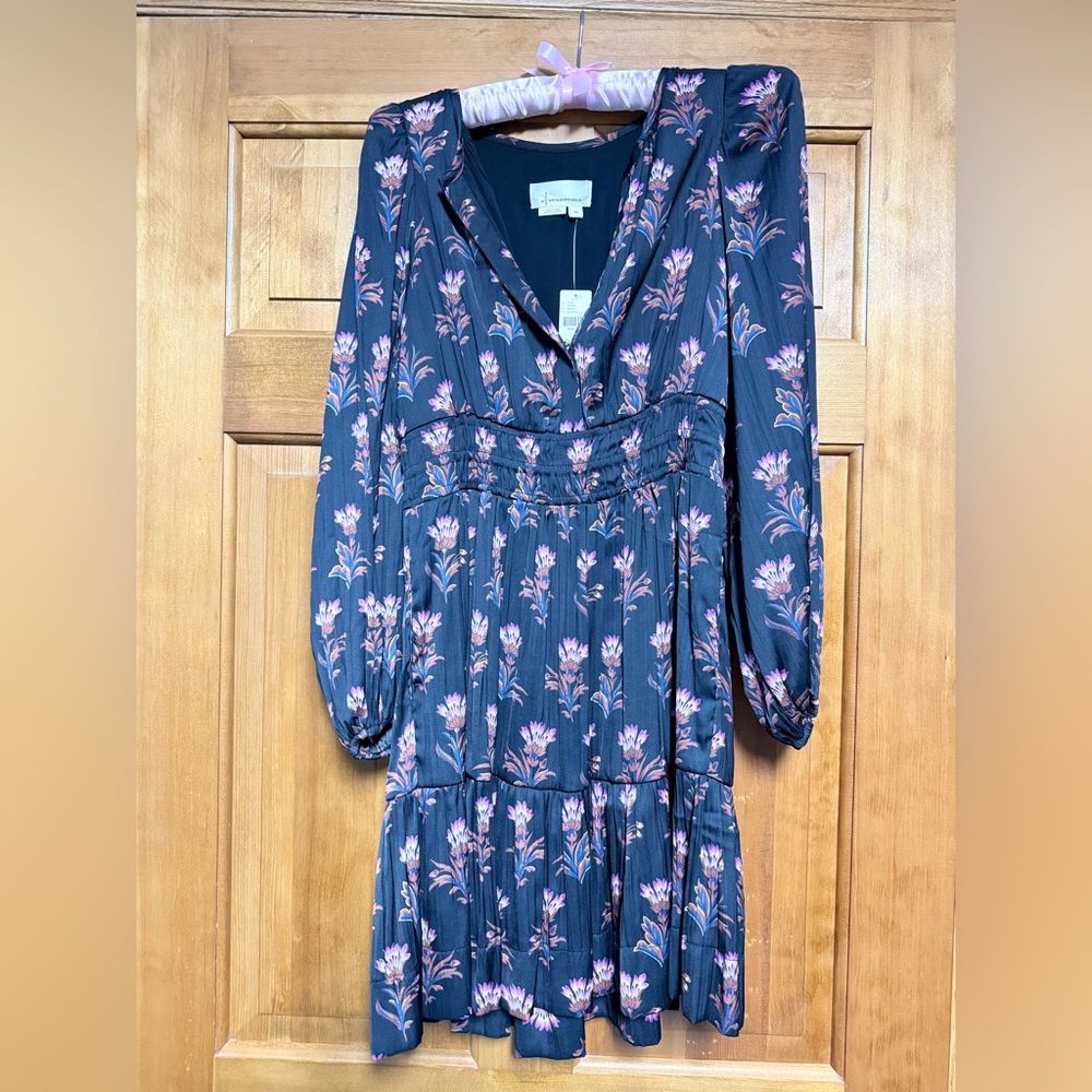Anthropologie Somerset Mini long sleeve black dress XS NEW WITH TAGS - Picture 4 of 9